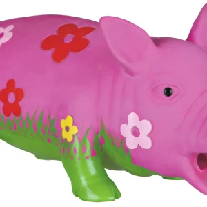 Neue Ware TRIXIE Schwein mit Blumen & Tierstimme Latex 20 cm